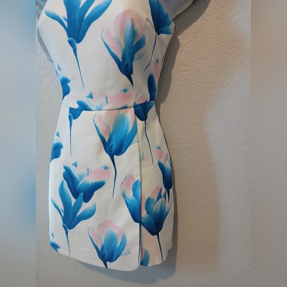 💚5/$25 Asos OSMOSE Floral Off The Shoulder Skort Romper Birds Of Paradise - Picture 2 of 7